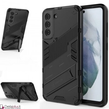 Smūgiams atsparus dėklas su kojele - juodas (Samsung S21) Smūgiams atsparus dėklas su kojele - juodas (Samsung S21)